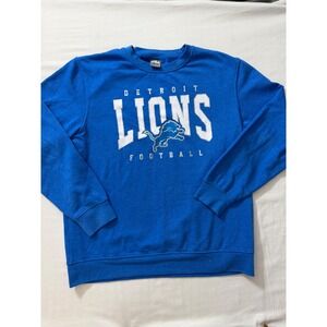 Detroit Lions Football Sweatshirt Mens Large Blue Crewneck CSA Pullover Fleece